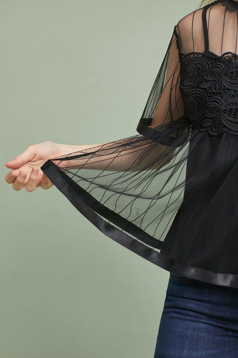 Laced Mesh Swing Top